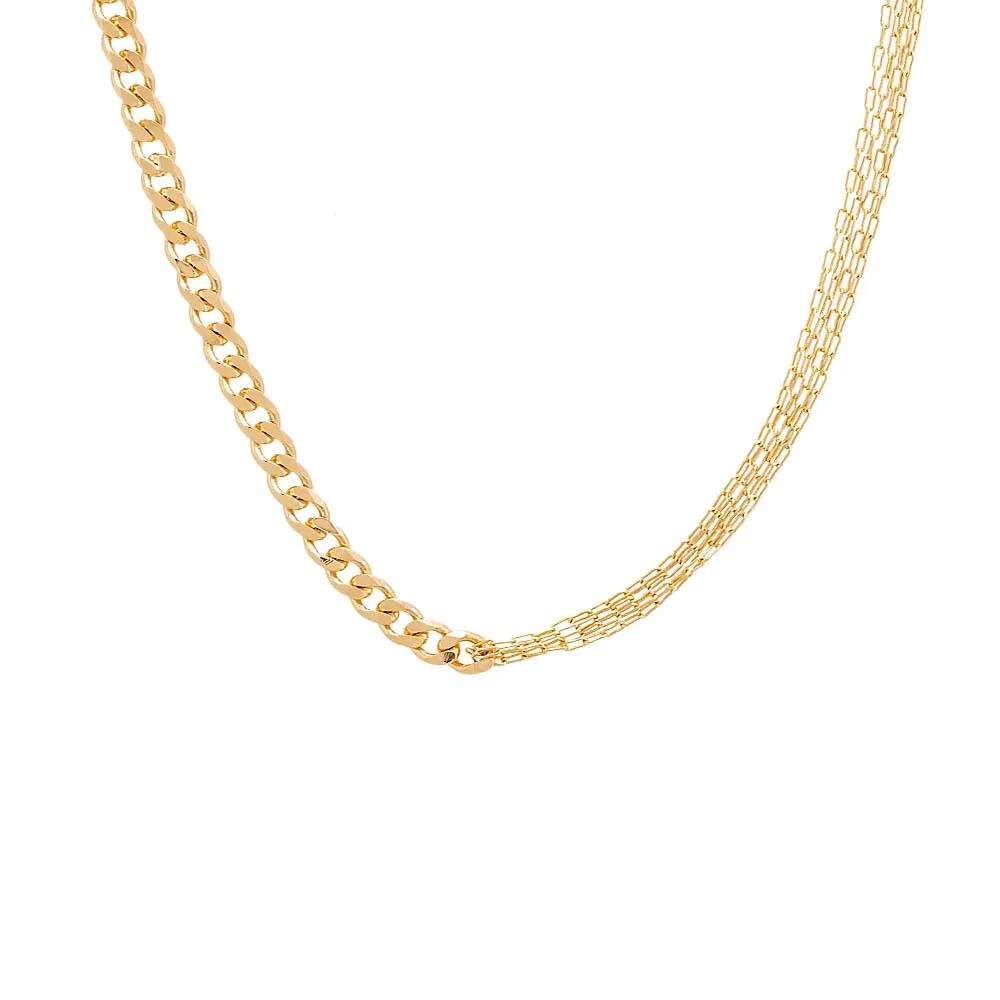Chunky Cuban X Multi Paperclip Strand Necklace