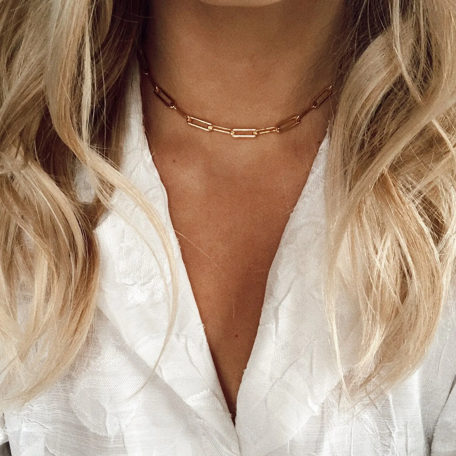 Chunky Piper Paper Link Necklace