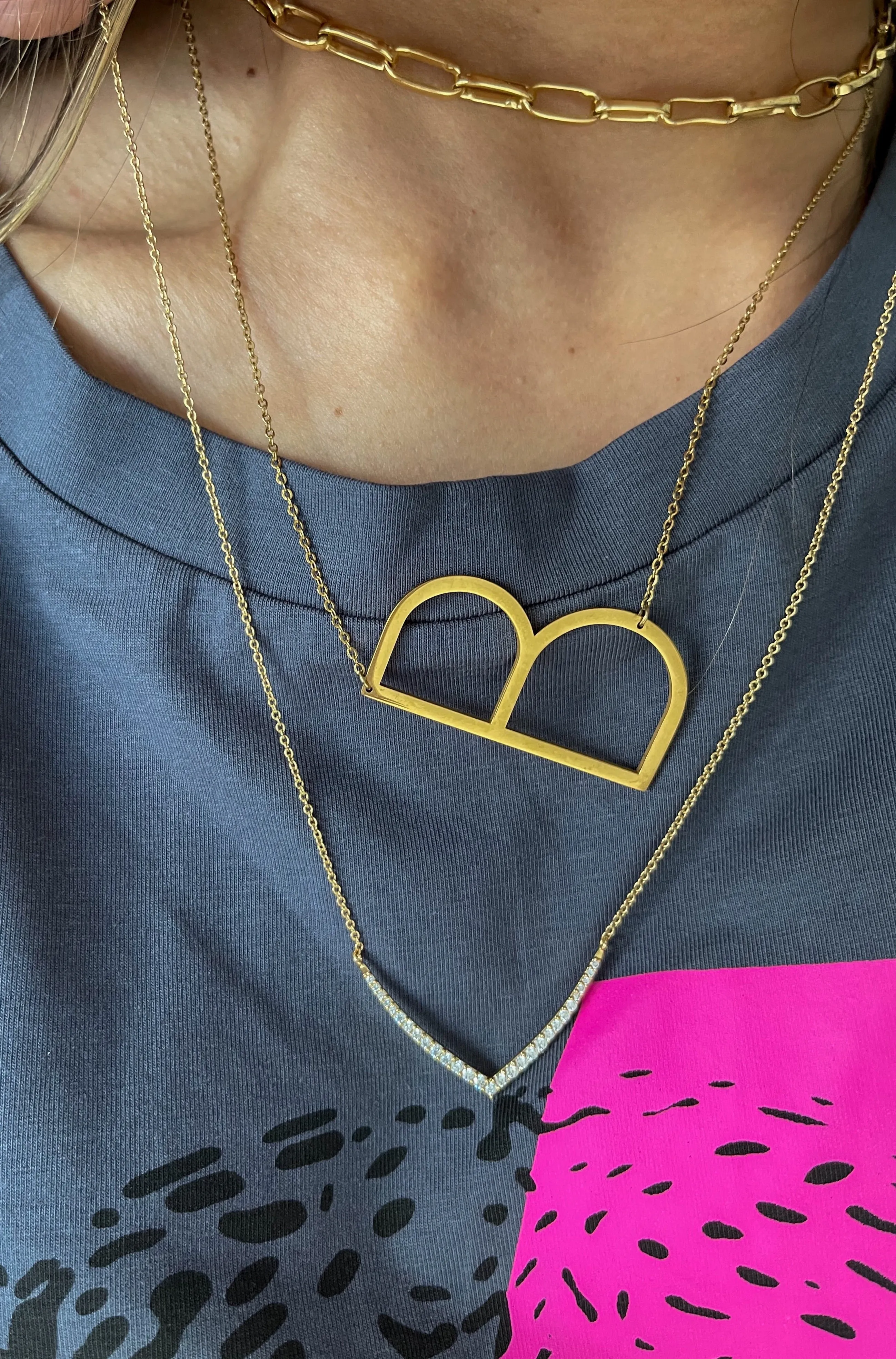 Chunky Piper Paper Link Necklace