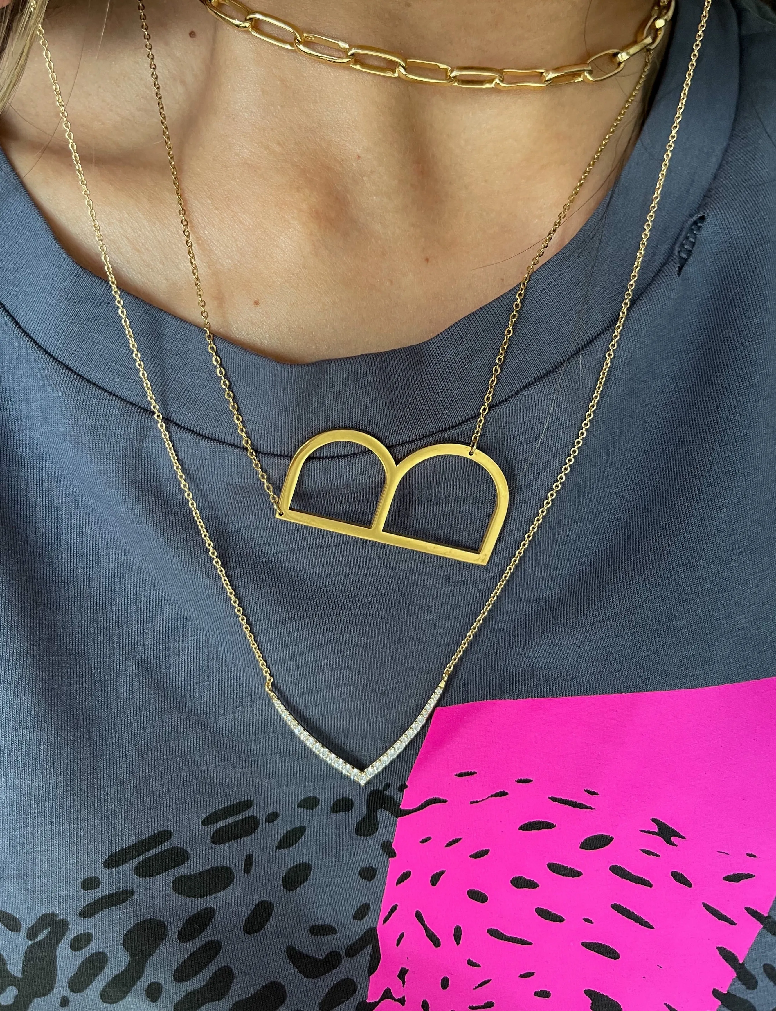 Chunky Piper Paper Link Necklace