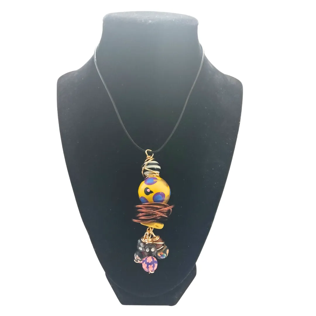 Chunky Polk-a-Dot Bumble Bee Pendant