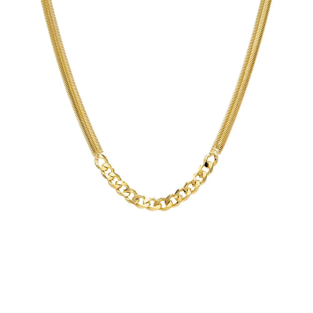 Chunky Vintage Snake X Cuban Chain Necklace