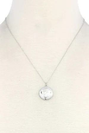 Circle Locket Metal Necklace