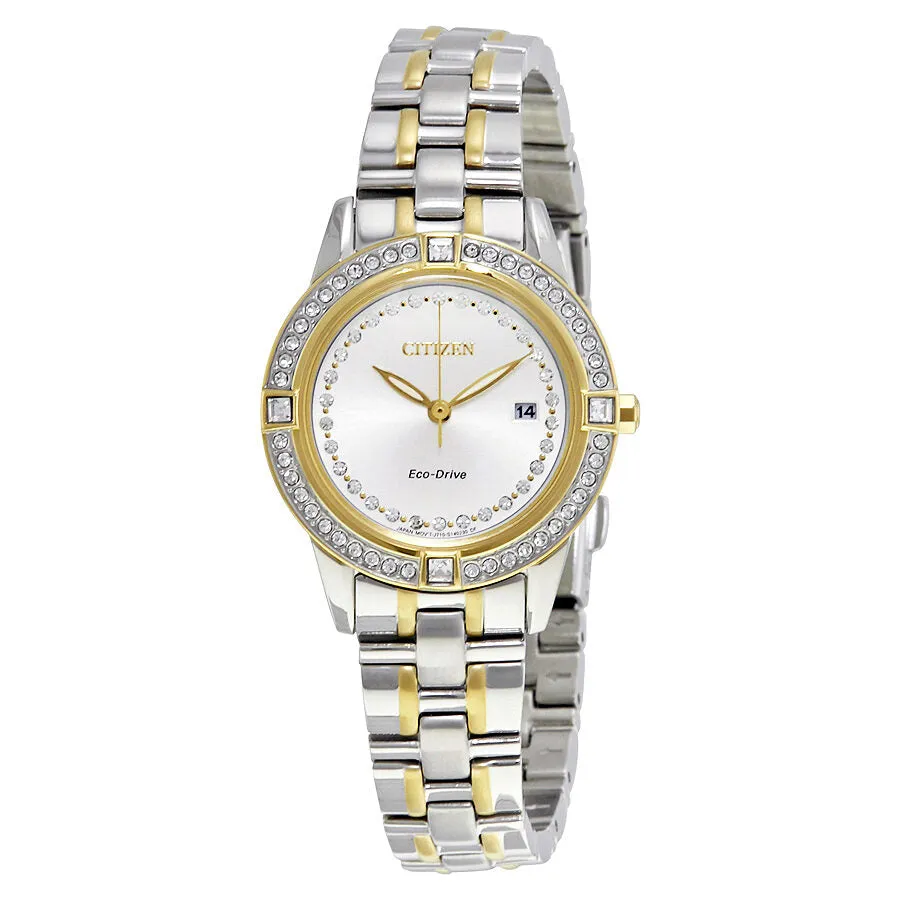 Citizen Silhouette Crystal Eco-Drive Two-tone Ladies Watch FE1154-57A
