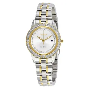 Citizen Silhouette Crystal Eco-Drive Two-tone Ladies Watch FE1154-57A
