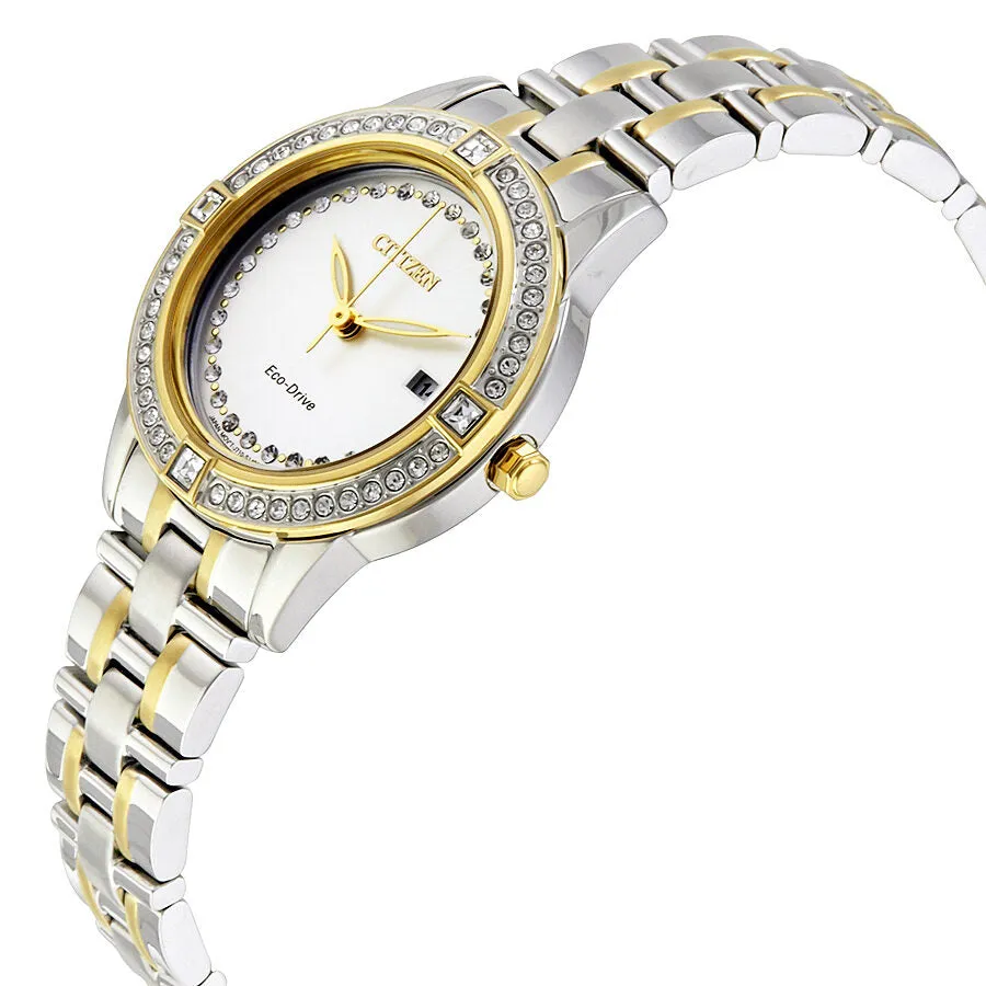 Citizen Silhouette Crystal Eco-Drive Two-tone Ladies Watch FE1154-57A