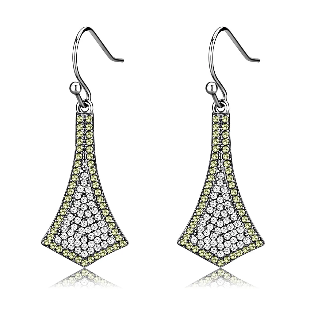 CJ174 Wholesale Women's Stainless Steel AAA Grade CZ Topaz Dangle Earrings