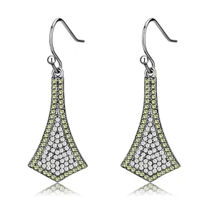 CJ174 Wholesale Women's Stainless Steel AAA Grade CZ Topaz Dangle Earrings