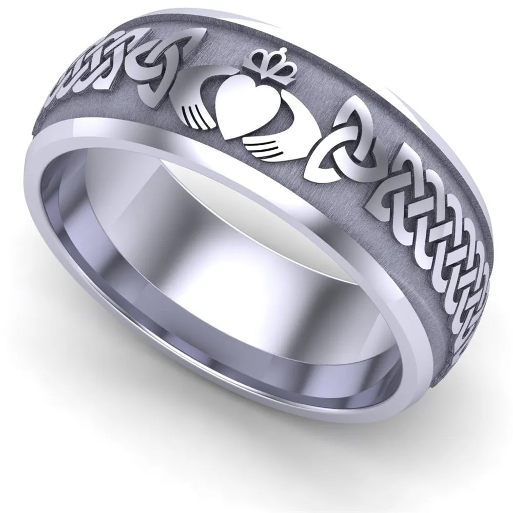 Claddagh Wedding Ring UCL1-PLATINUM8M - Platinum