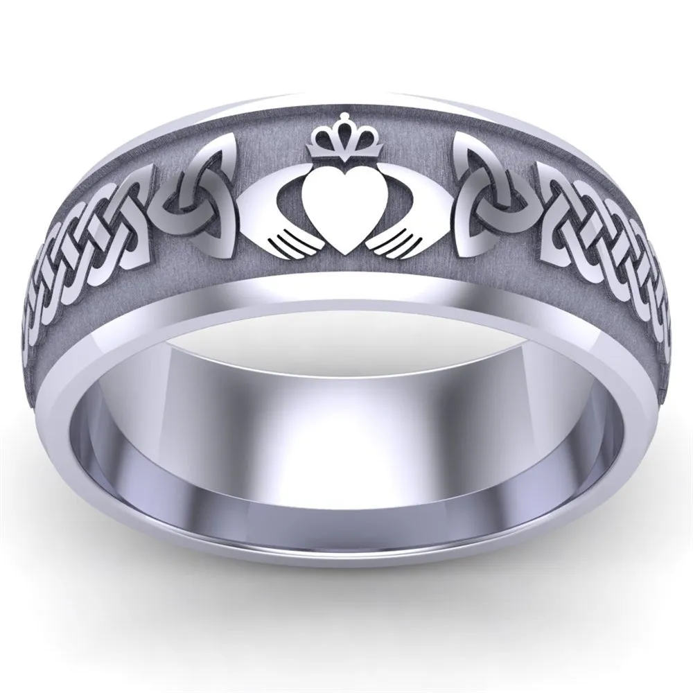 Claddagh Wedding Ring UCL1-PLATINUM8M - Platinum