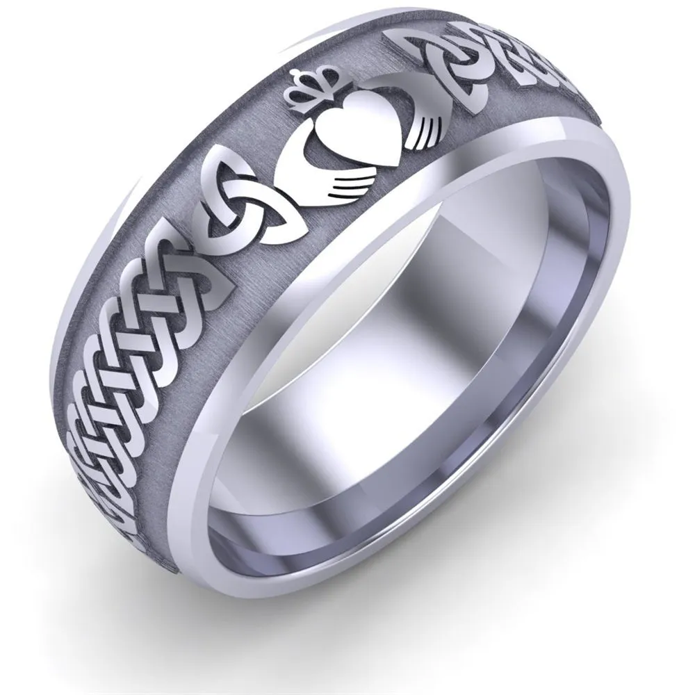 Claddagh Wedding Ring UCL1-PLATINUM8M - Platinum