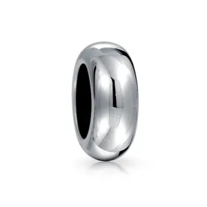 Clasp Spacer Charm Black Rubber Stopper Bead, Sterling Silver for European Bracelet