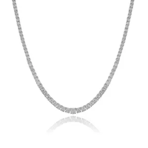 Classic 4 Prongs Graduated Diamond Tennis Necklace