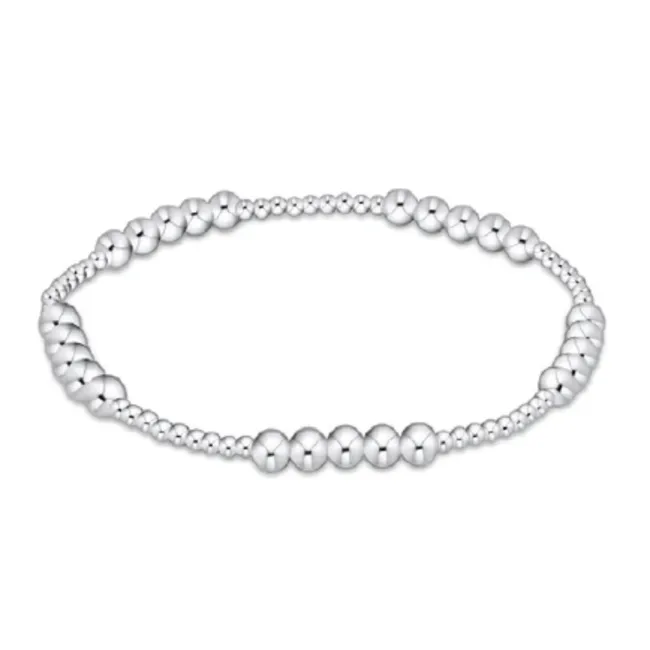 Classic Sterling Blissful Pattern 4mm Bead Bracelet