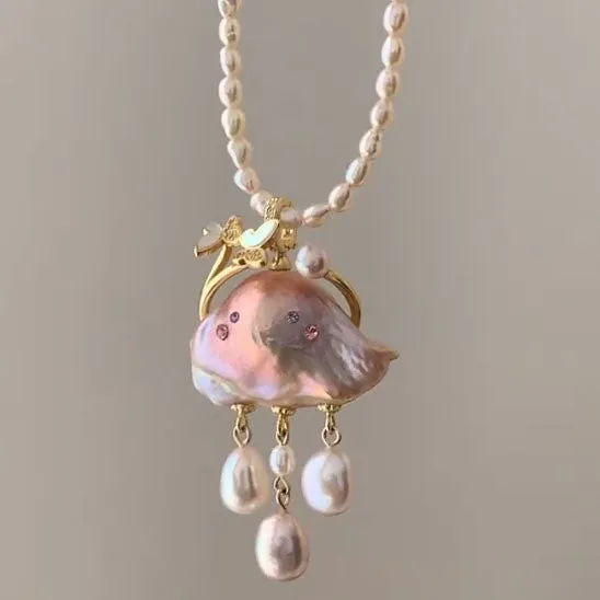Cloud-Inspired Baroque Pearl Necklace