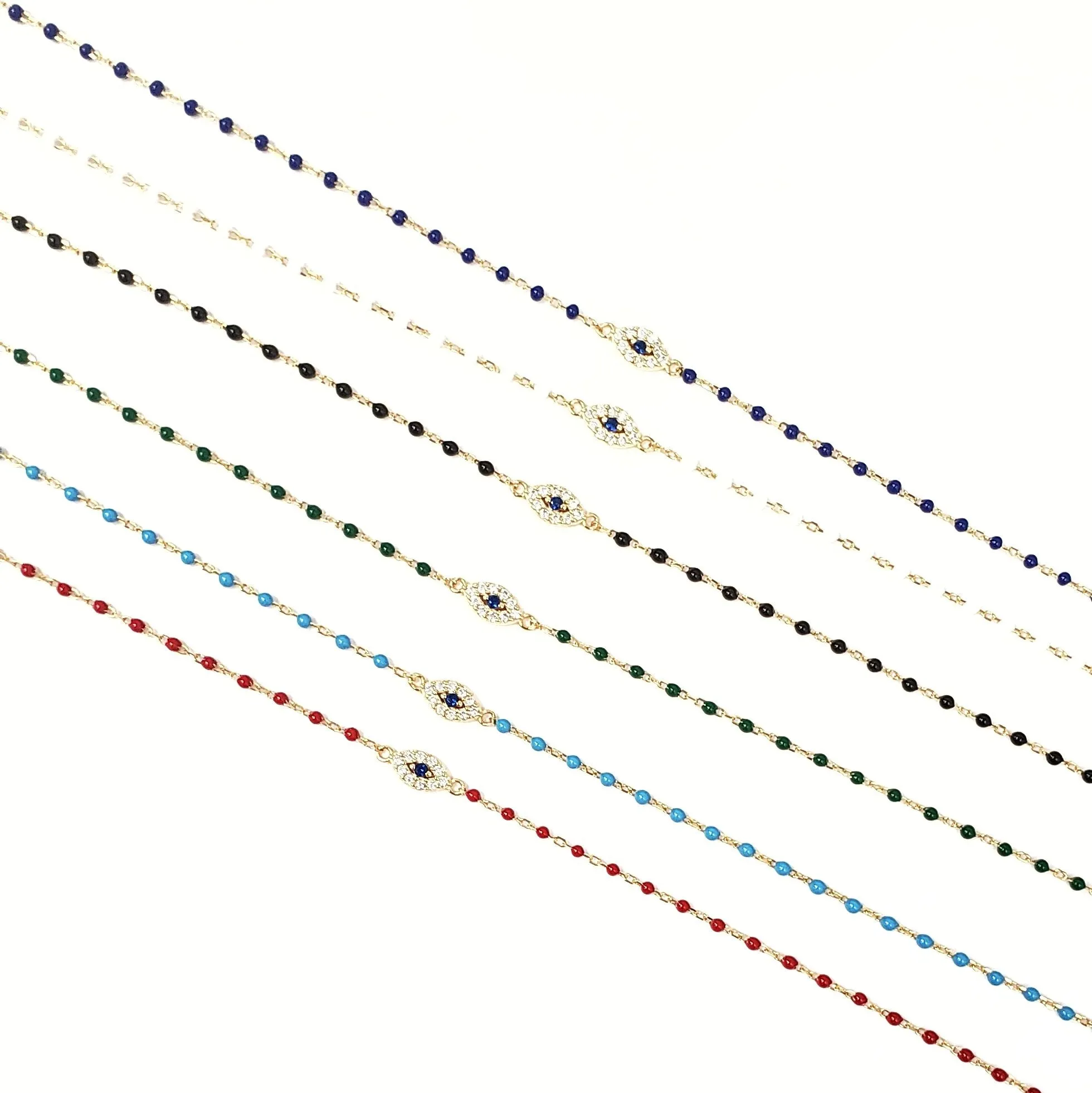 Color Mini Beads Long Eye Bracelet