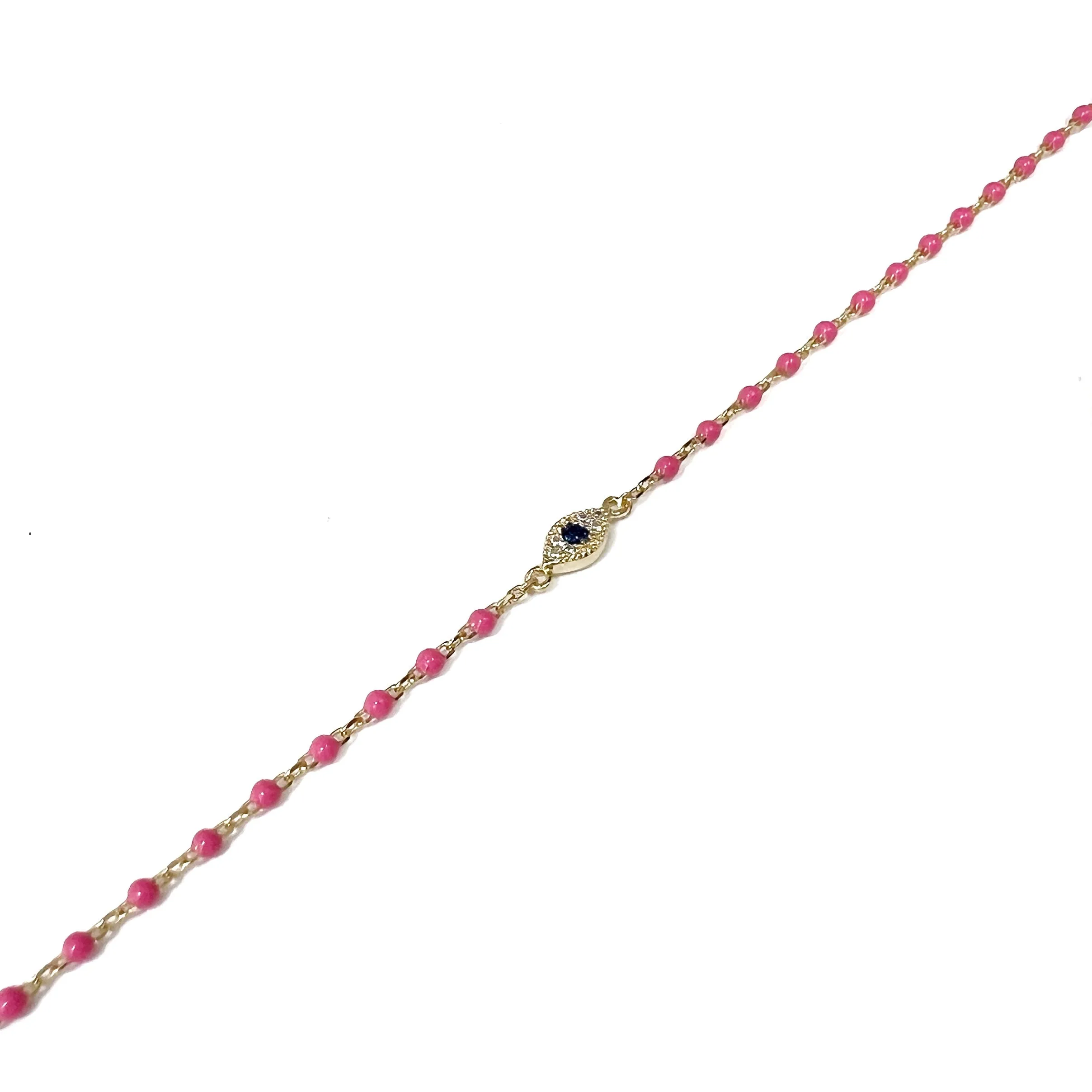 Color Mini Beads Long Eye Bracelet