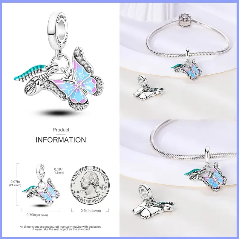 Colourful Sterling Silver Charms for Pandora Bracelets