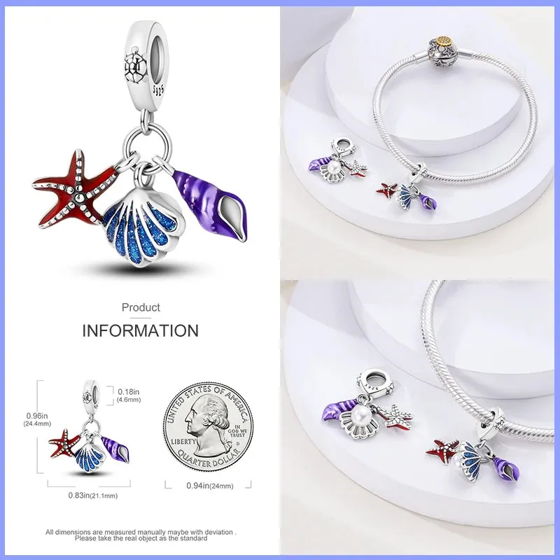 Colourful Sterling Silver Charms for Pandora Bracelets