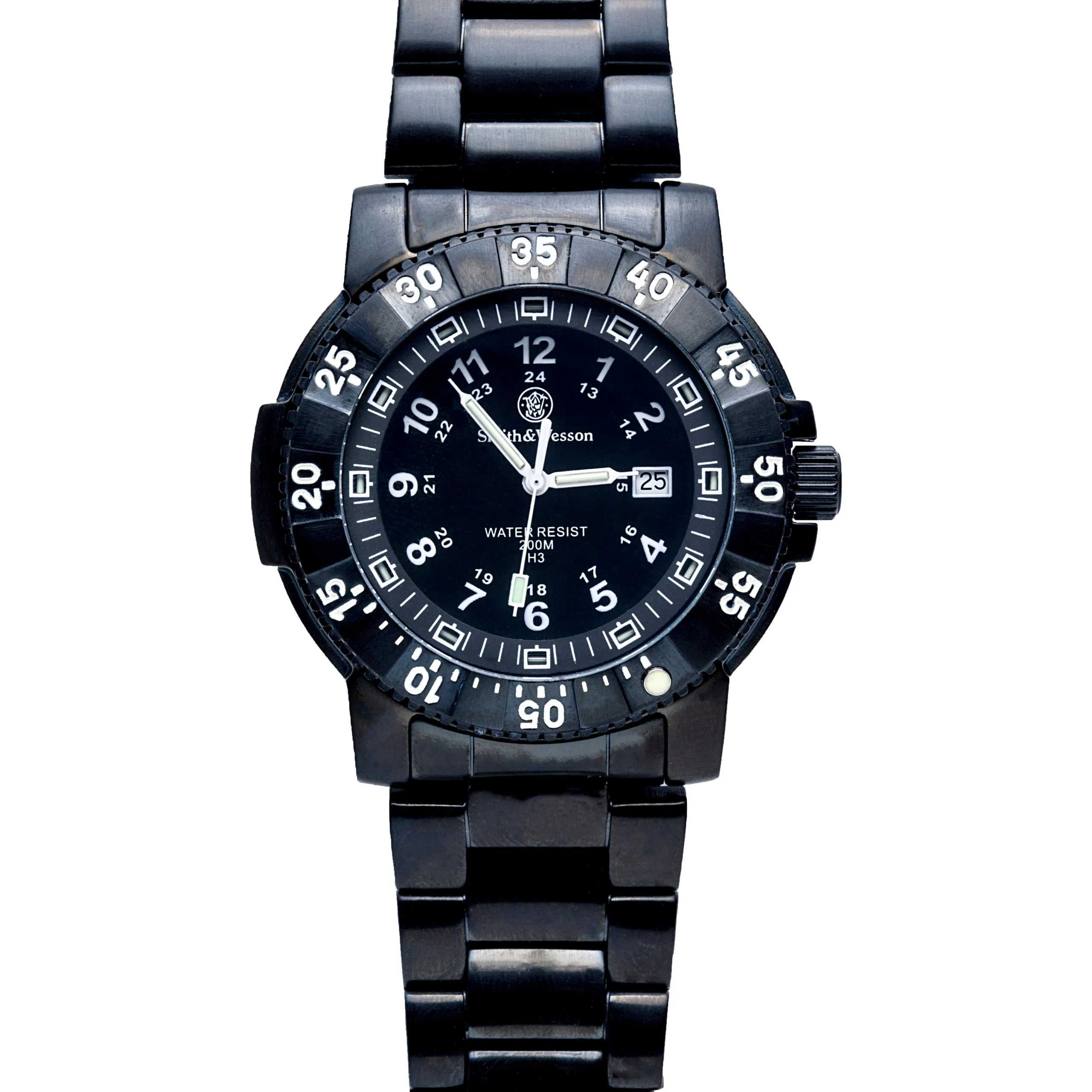 Commander Watch,Tritium, 45 mm, Black SS, t-usa