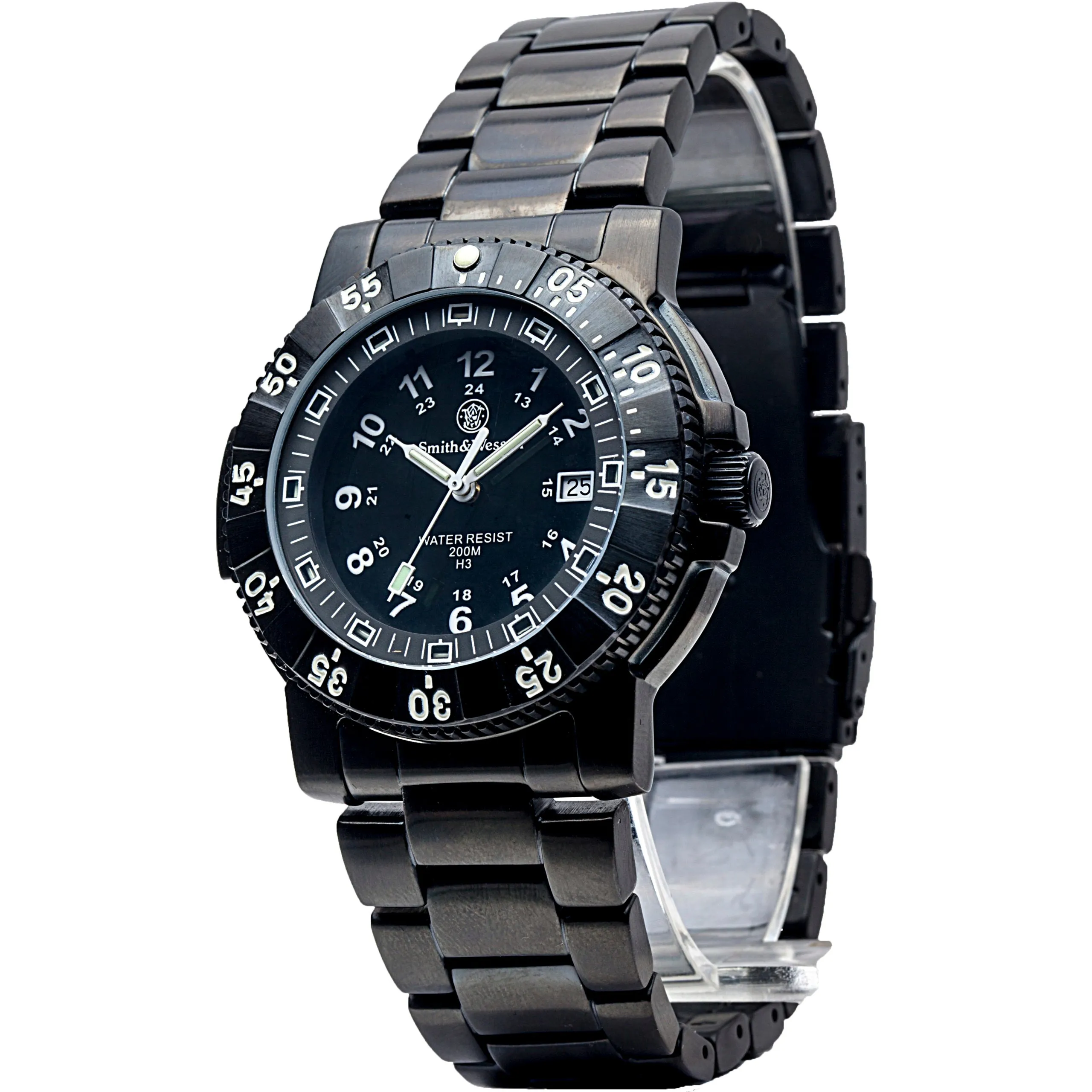 Commander Watch,Tritium, 45 mm, Black SS, t-usa