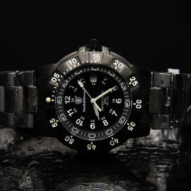 Commander Watch,Tritium, 45 mm, Black SS, t-usa