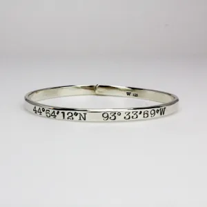 Coordinates Sterling Silver Bangle Bracelet