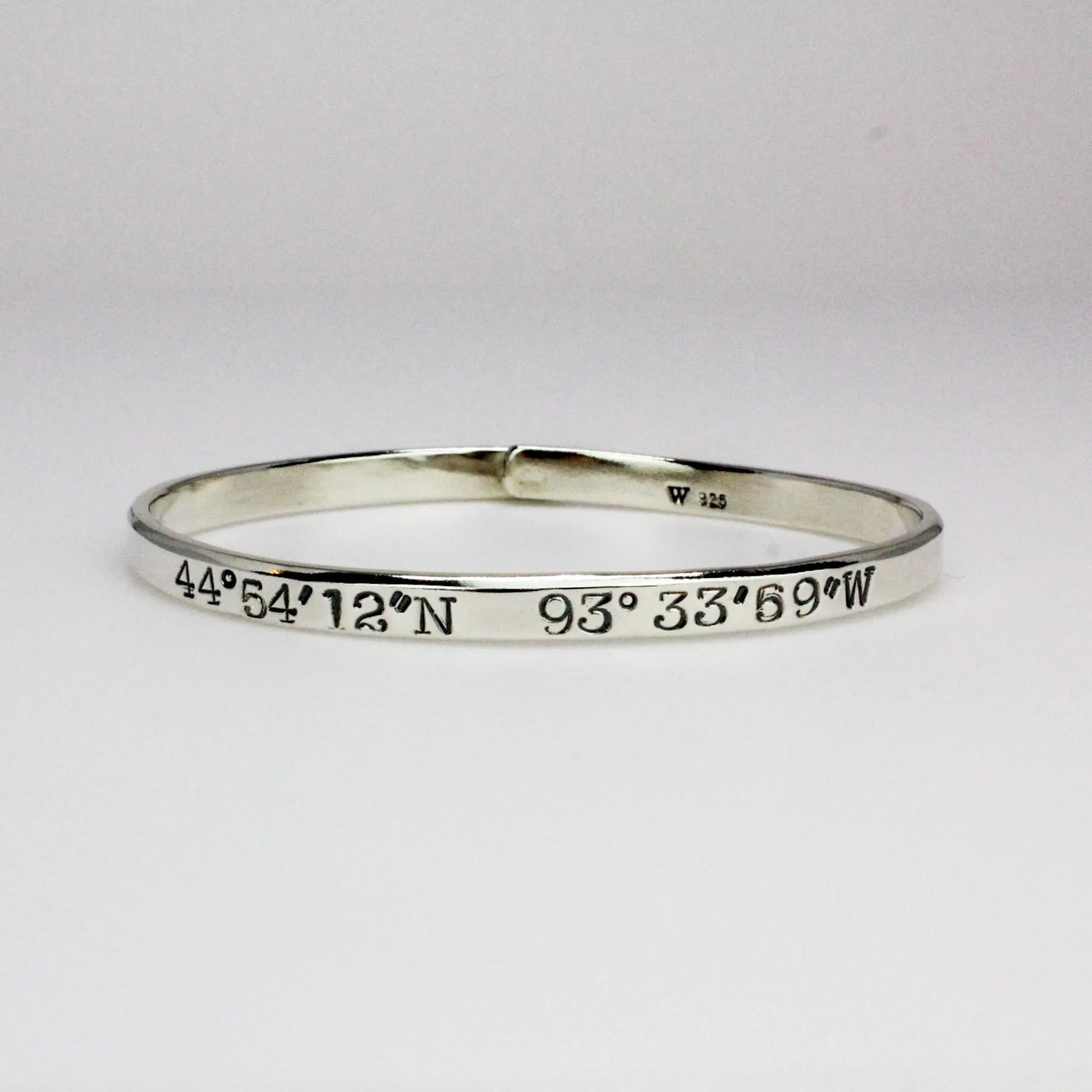 Coordinates Sterling Silver Bangle Bracelet