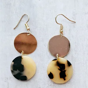 Cork Leopard Print Drop Earrings