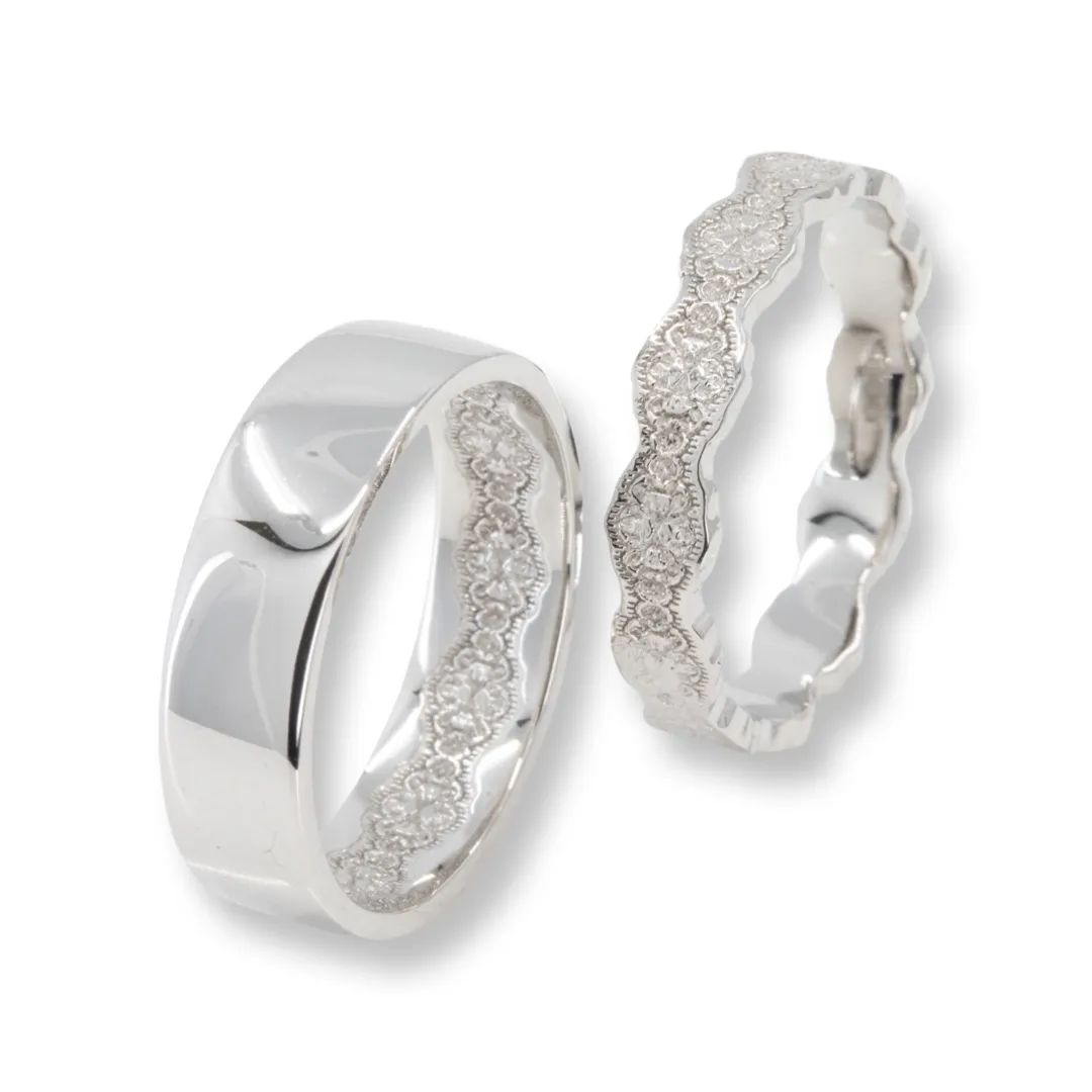 Couples Matching Eden Lace Wedding Ring Set