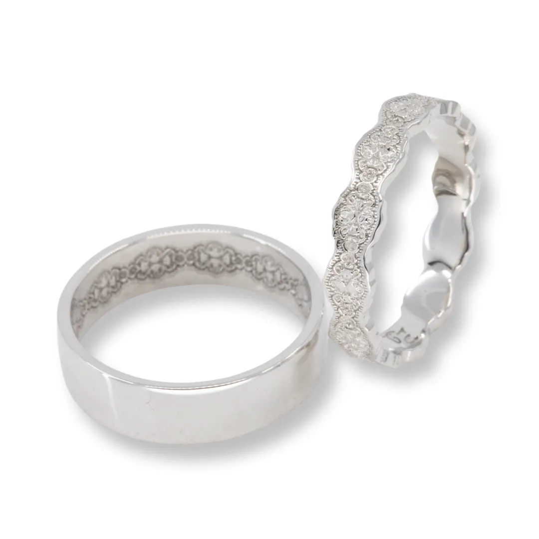 Couples Matching Eden Lace Wedding Ring Set