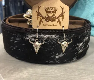Cow Skull Silver Earrings