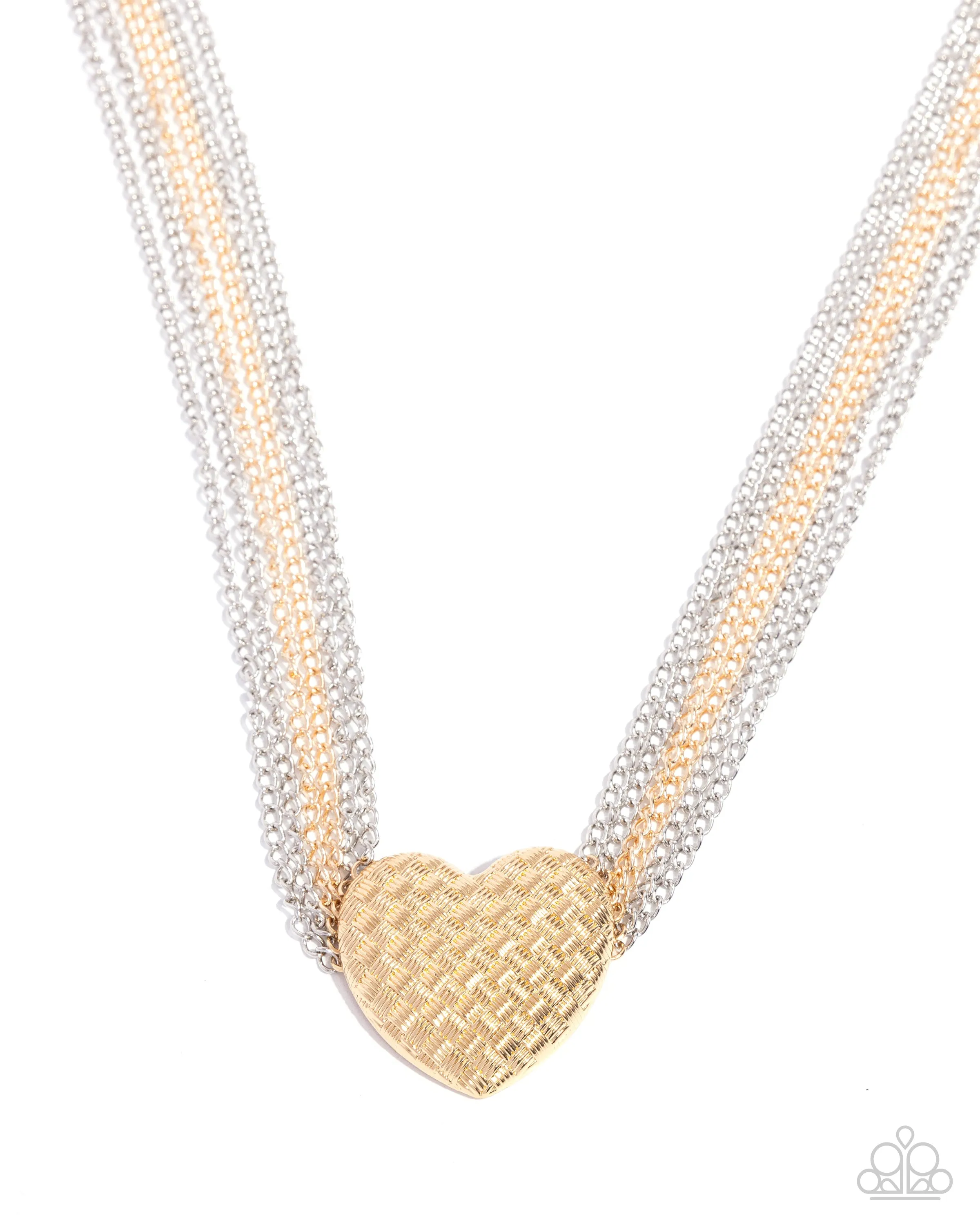 Crushing On You - Multi - Mixed Metal Heart and Chain Paparazzi Short Necklace