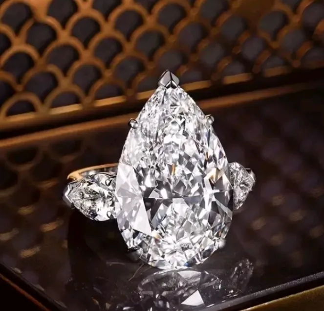 Cubic Zirconia Crystal Oval Shape Rings Women Fashion Jewelries Wedding Ring Size 6-10
