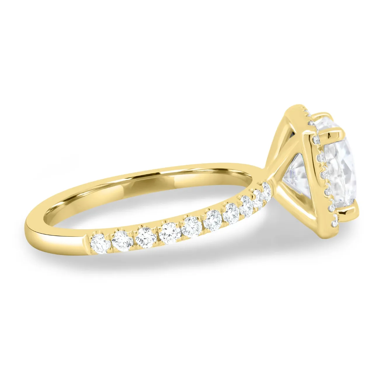Cushion Halo on a Pavé Band
