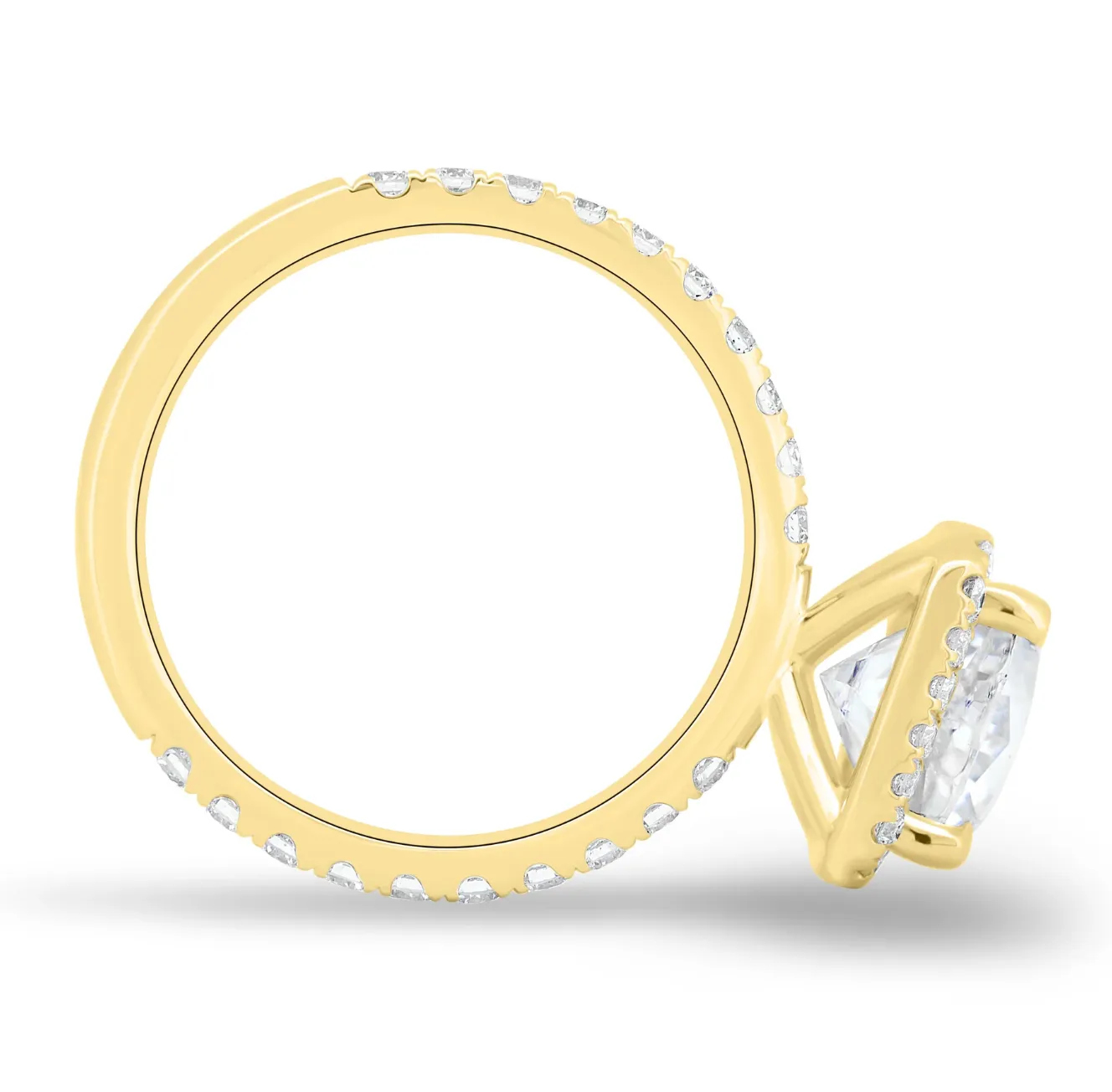 Cushion Halo on a Pavé Band