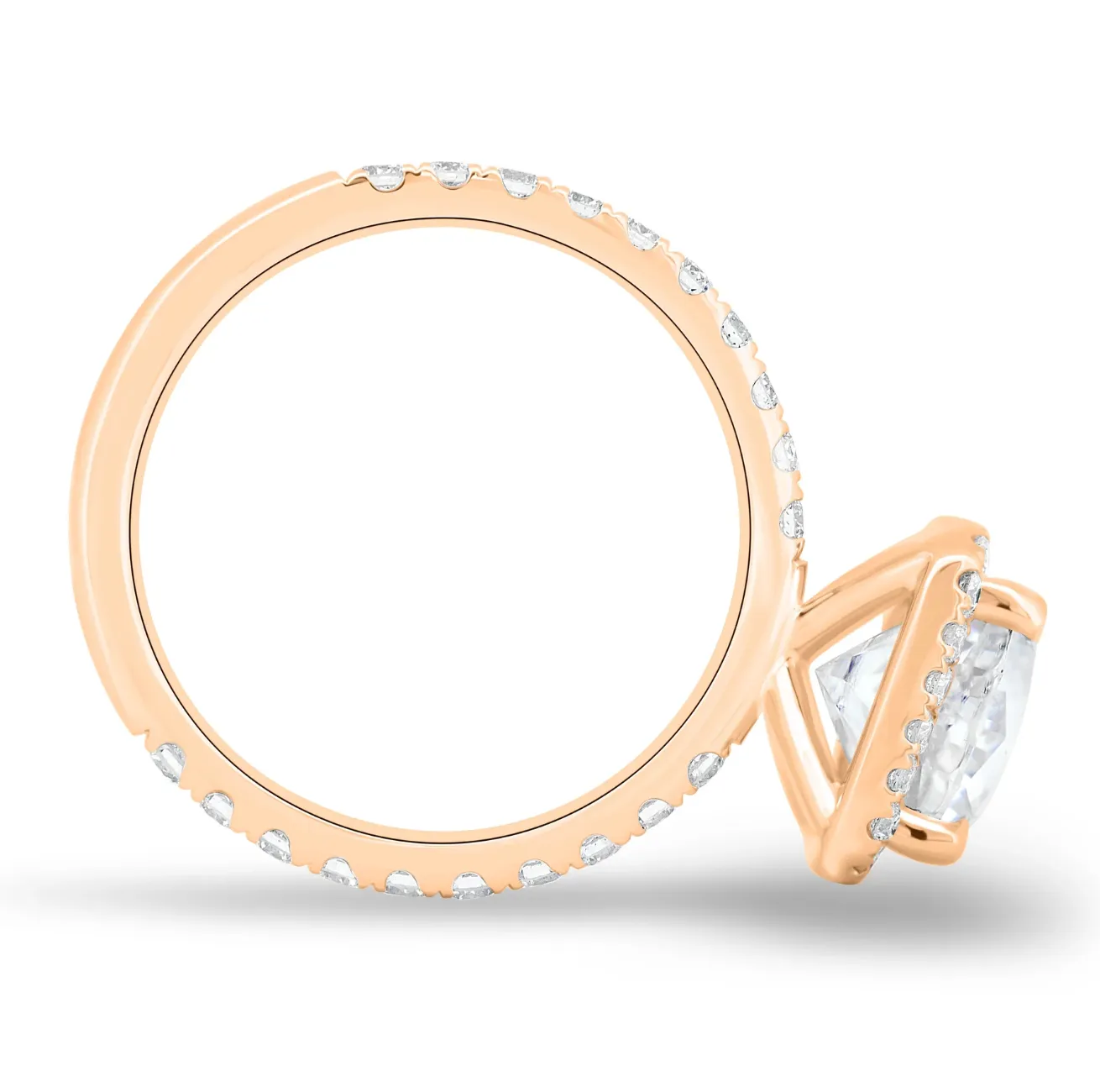 Cushion Halo on a Pavé Band