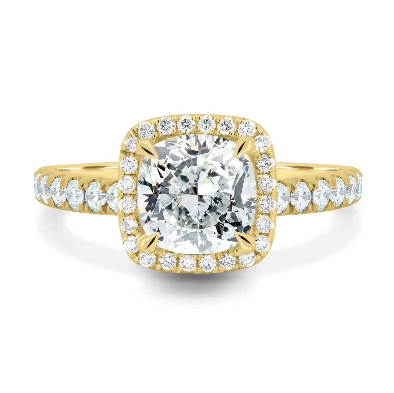 Cushion Halo on a Pavé Band