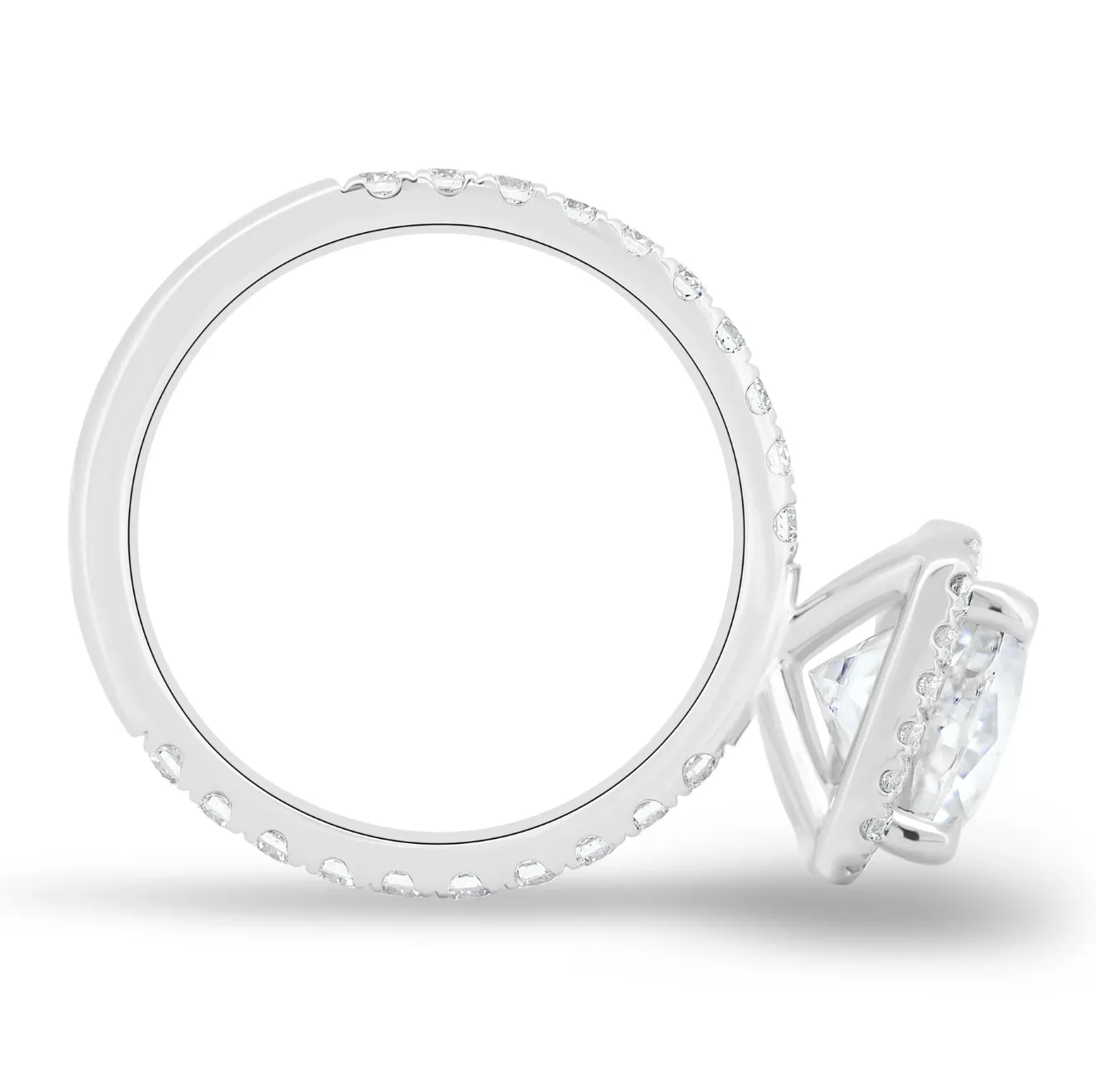 Cushion Halo on a Pavé Band