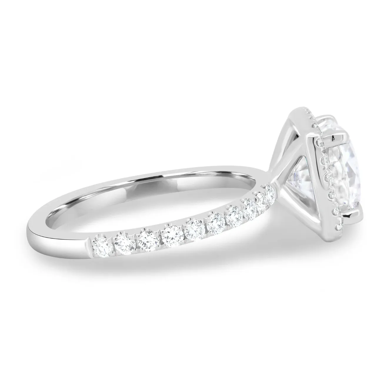 Cushion Halo on a Pavé Band