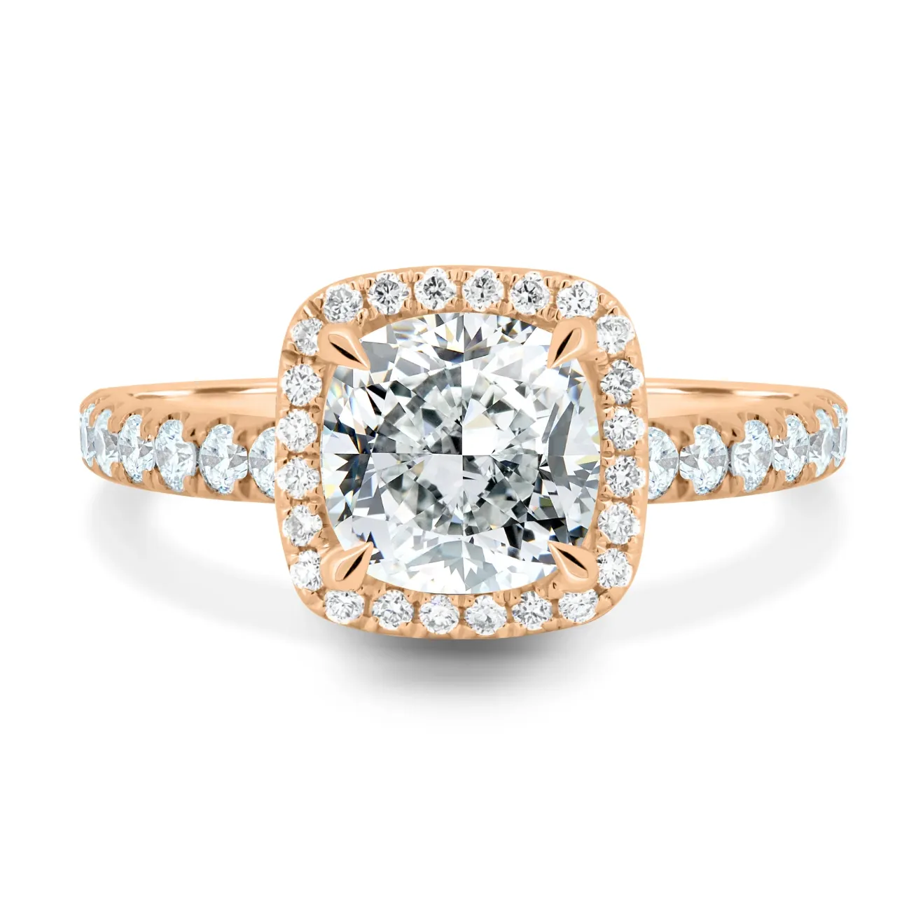 Cushion Halo on a Pavé Band