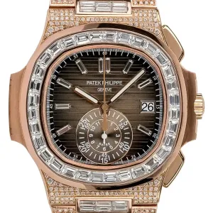 Custom Diamond Set Rose Gold Patek Philippe Nautilus 5980