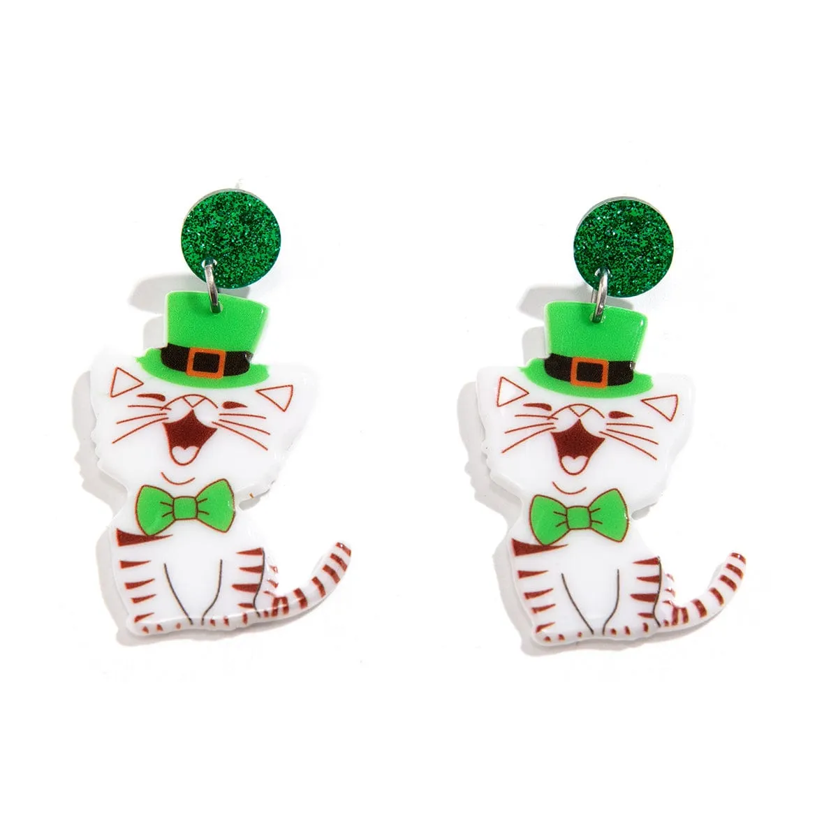 Cute Smiling Kitten Dangle Earrings