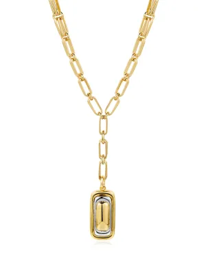 Dalia Two-Tone Pendant Necklace