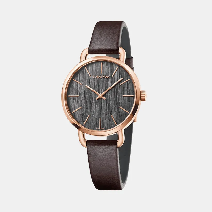 Damenuhr Women Quartz Black Dial Analog Leather Watch K7B236G3