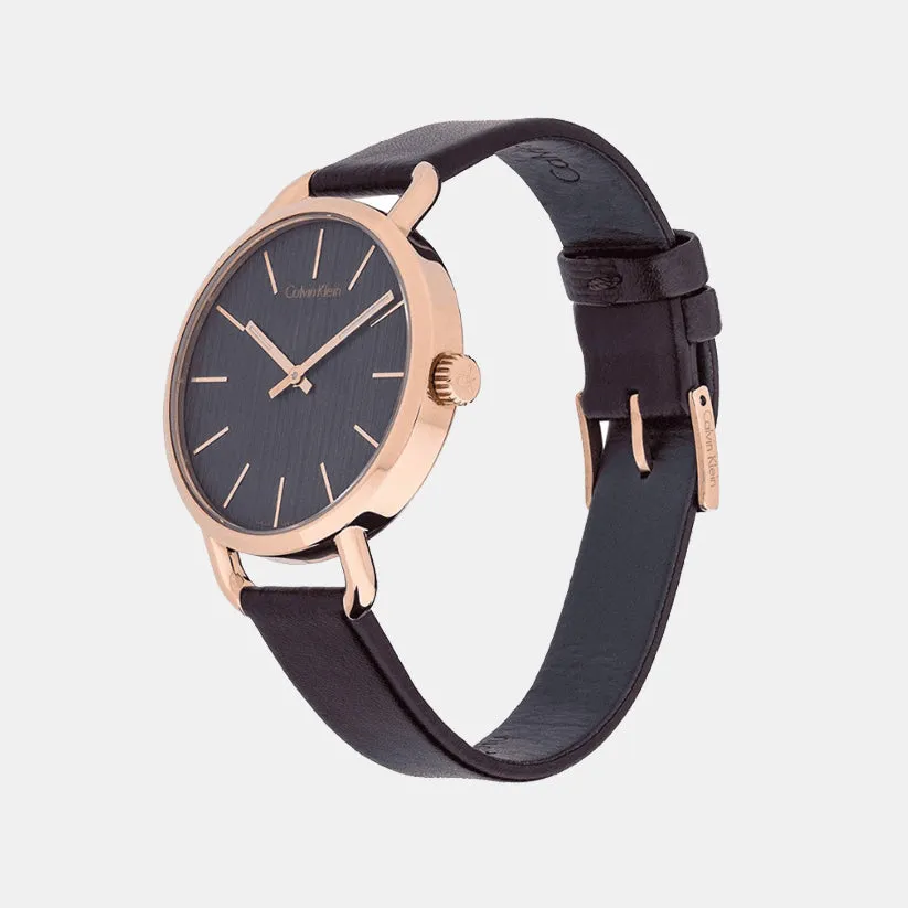 Damenuhr Women Quartz Black Dial Analog Leather Watch K7B236G3