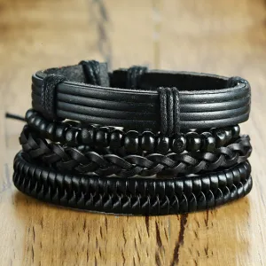Daniel 4Pcs Wrap Leather Bracelets Set