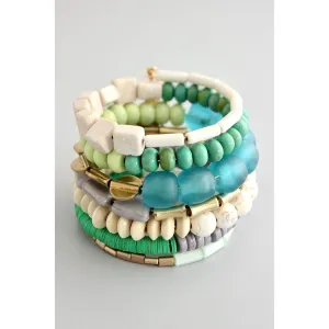 David Aubrey™ Turquoise & Ghanaian Beads Wrap Bracelet