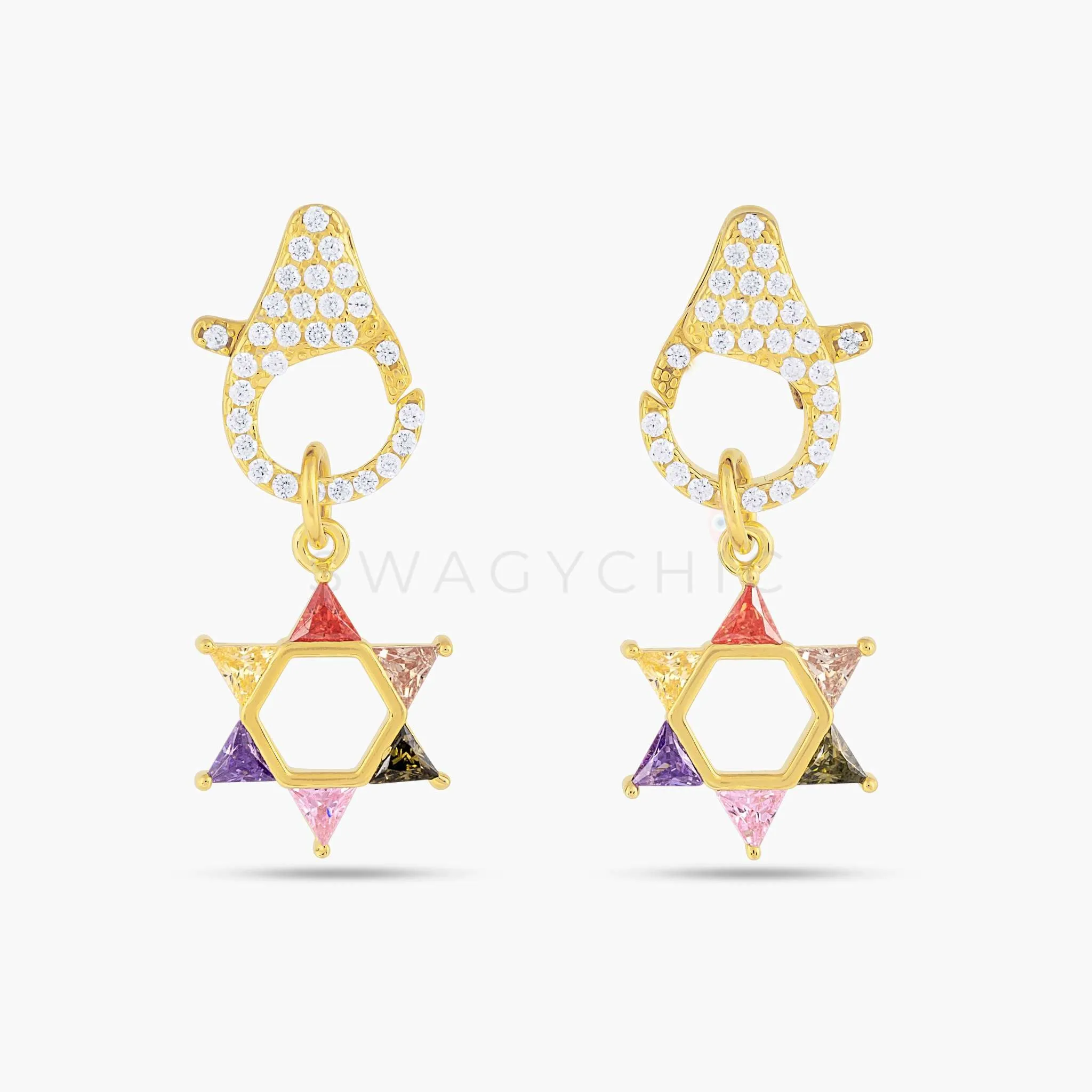 David Charm Pastel Clip Earrings