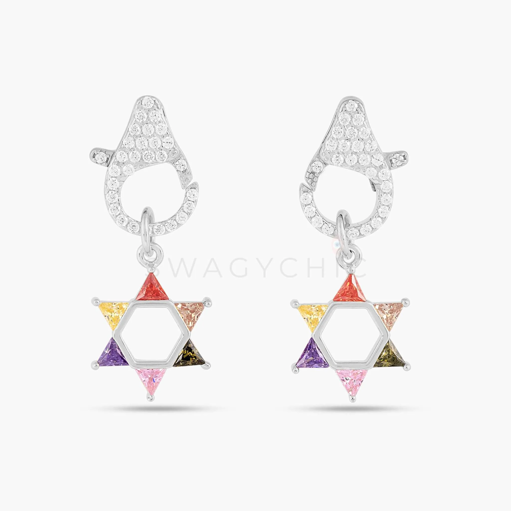 David Charm Pastel Clip Earrings